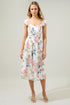 Wildheart Floral Hollis Sweetheart Midi Dress